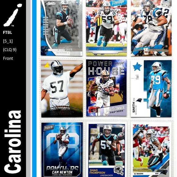 NFL Other - Carolina Panthers 9 Card Lot - FTBL [5_1]